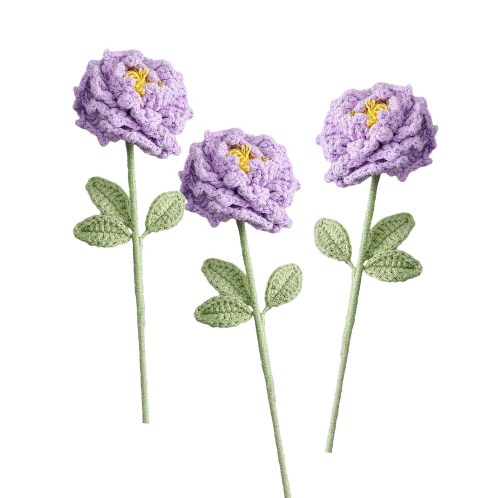 Amazon｜Lovmeety ニットかぎ針編み牡丹フラワーブーケ、5個